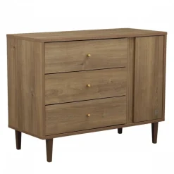 Commode 3 tiroirs 1 porte mokka