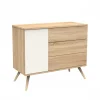Commode 3 tiroirs 1 porte vanille seventies