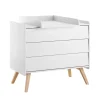 Commode 3 tiroirs vintage blanc
