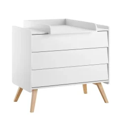 Commode 3 tiroirs vintage blanc