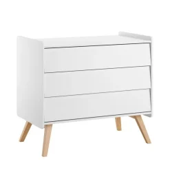 Commode 3 tiroirs vintage blanc