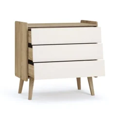 Commode vintage fresh chêne - sable beige