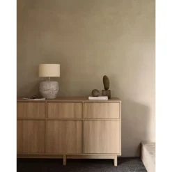 Commode xl avec 3 portes et 3 tiroirs kyo - honey ash