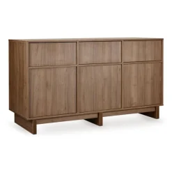 Commode xl avec 3 portes et 3 tiroirs kyo - walnut