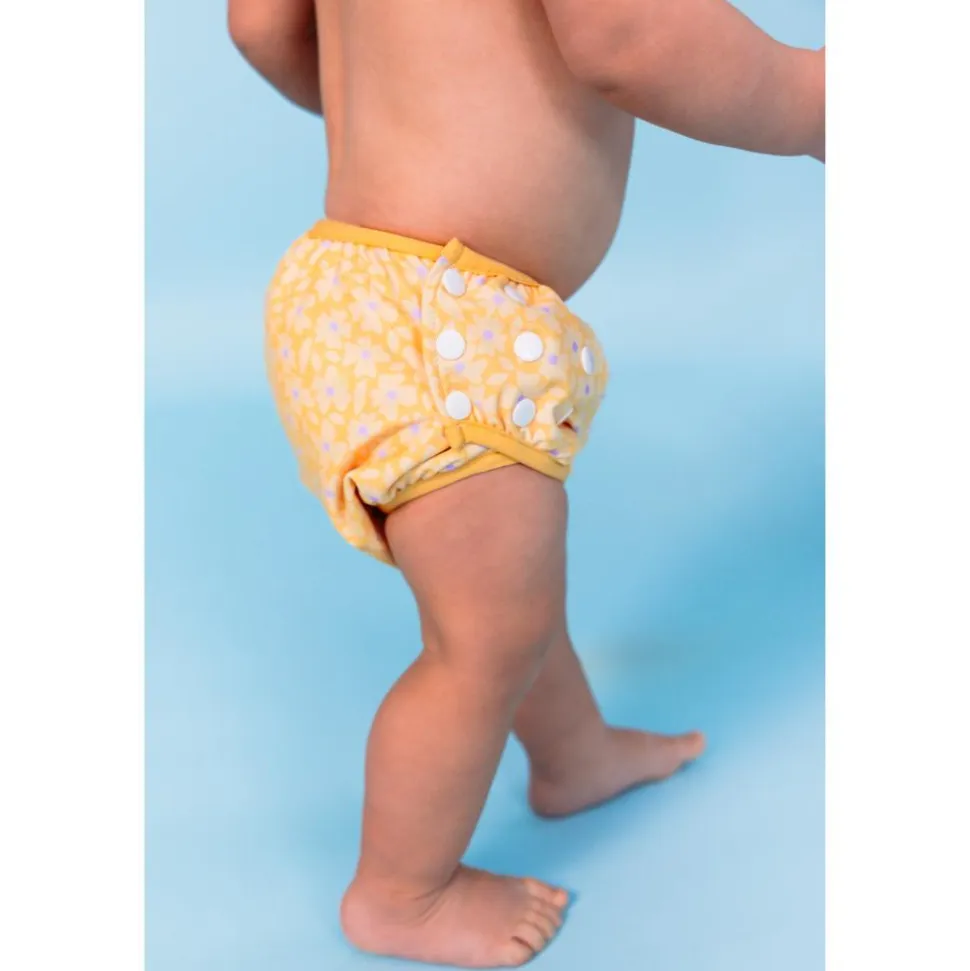 Couche de bain lavable 0-3 ans fleurs jaunes