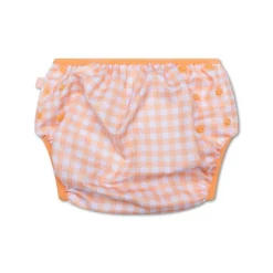 Couche de bain lavable carreaux orange 0-3 ans
