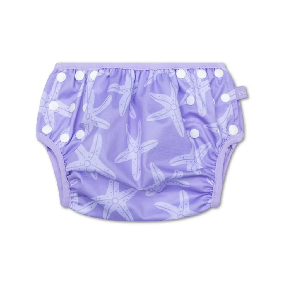 Couche de bain lavable étoile de mer lila 0-3 ans
