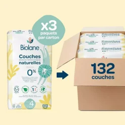Couches bébé taille 4 pack 1 mois 132 couches