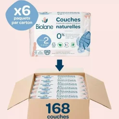 Couches bébé taille 2 pack 1 mois 168 couches