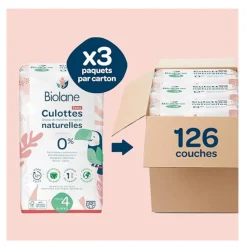 Couches culottes bébé taille 4 pack 1 mois 126 couches