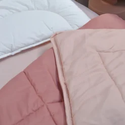 Couette bicolore été 100 x 140 blush/ash roses
