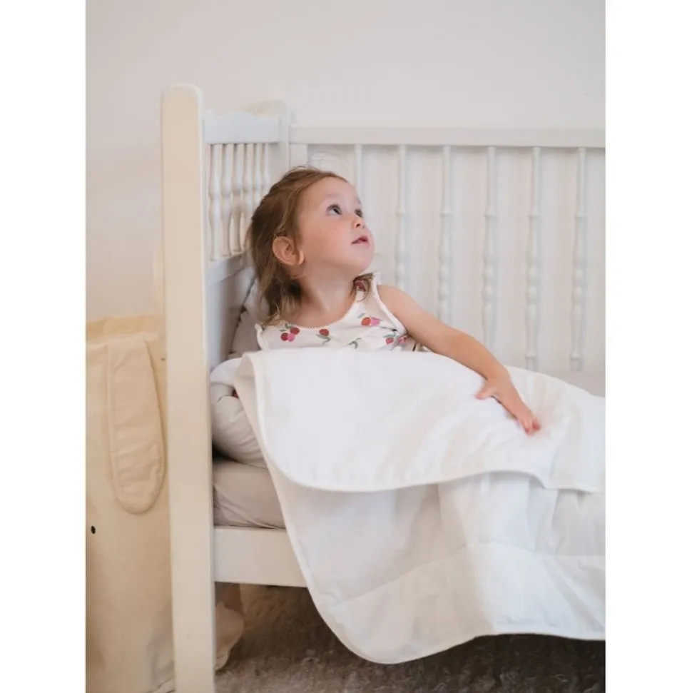 Couette pour enfant 100 x 140 cm en coton bio blanc