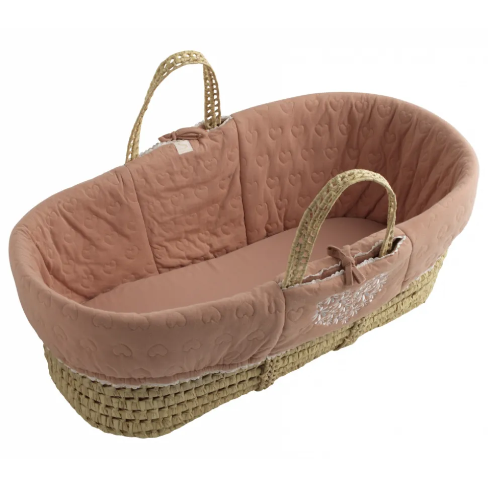 Couffin bébé avec habillage petit coeur