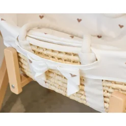 Couffin moïse avec matelas et habillage jersey hearts