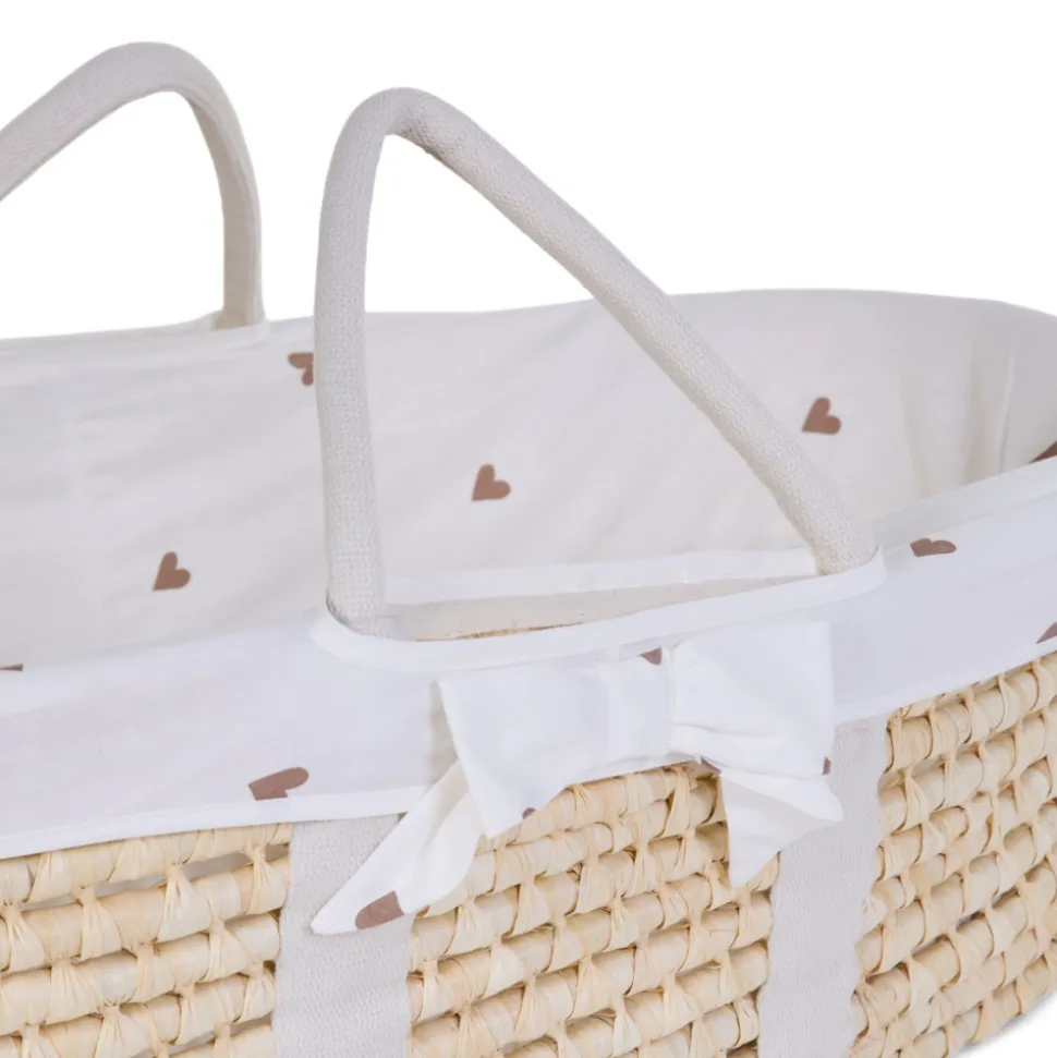 Couffin moïse avec matelas et habillage jersey hearts