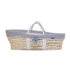 Couffin panier moise natural + matelas + habillage jersey gris