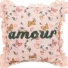 Coussin carré alina 40 x 40 cm coton brodé