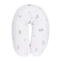 Coussin d'allaitement 190 cm blanc et gris