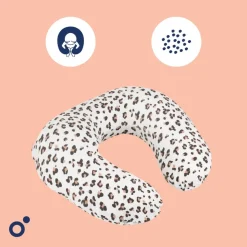 Coussin d’allaitement compact softy leopard cream