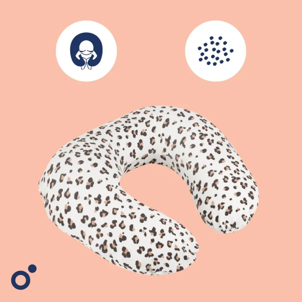 Coussin d’allaitement compact softy leopard cream