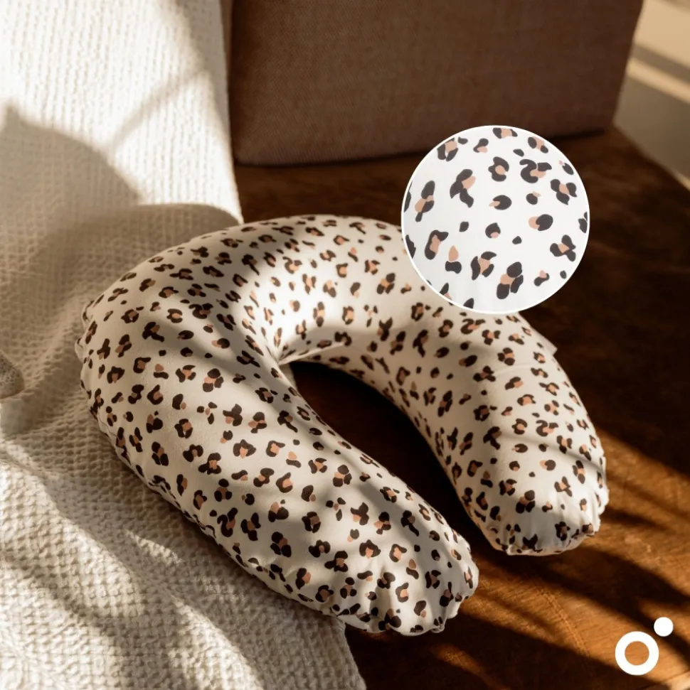 Coussin d’allaitement compact softy leopard cream