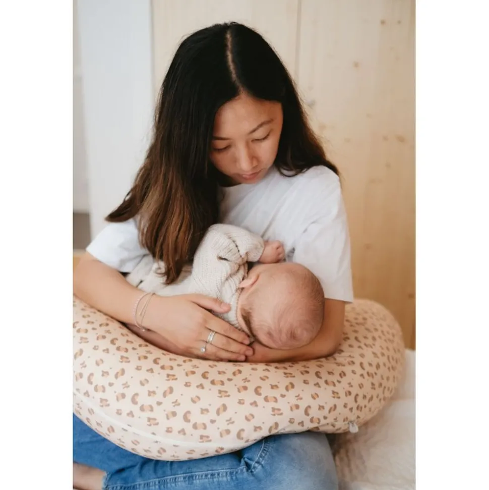 Coussin d'allaitement jersey léopard