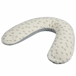 Coussin d'allaitement jersey cœurs / gris