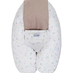 Coussin d'allaitement multirelax eponge - microfibre pois / noisette