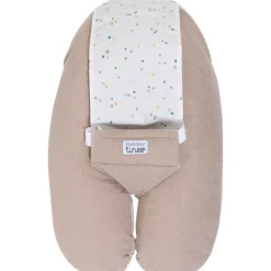 Coussin d'allaitement multirelax eponge - microfibre pois / noisette