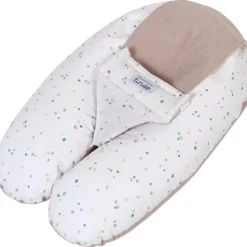 Coussin d'allaitement multirelax eponge - microfibre pois / noisette