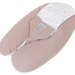 Coussin d'allaitement multirelax eponge - microfibre pois / noisette