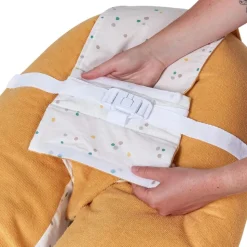 Coussin d'allaitement multirelax eponge - microfibre pois / jaune