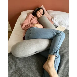 Coussin d'allaitement multirelax+ jersey gris chiné / lapins