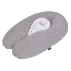 Coussin d'allaitement multirelax+ jersey gris chiné / lapins