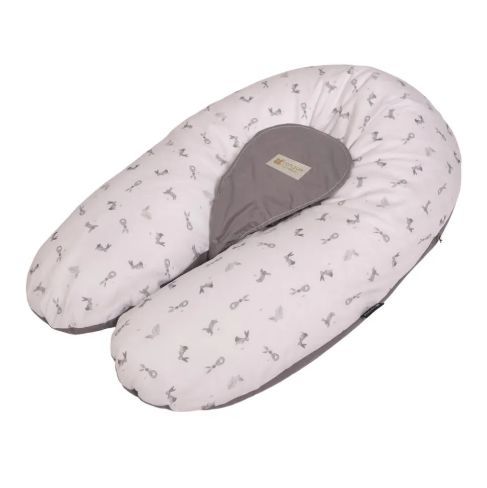 Coussin d'allaitement multirelax+ polyester coton lapins