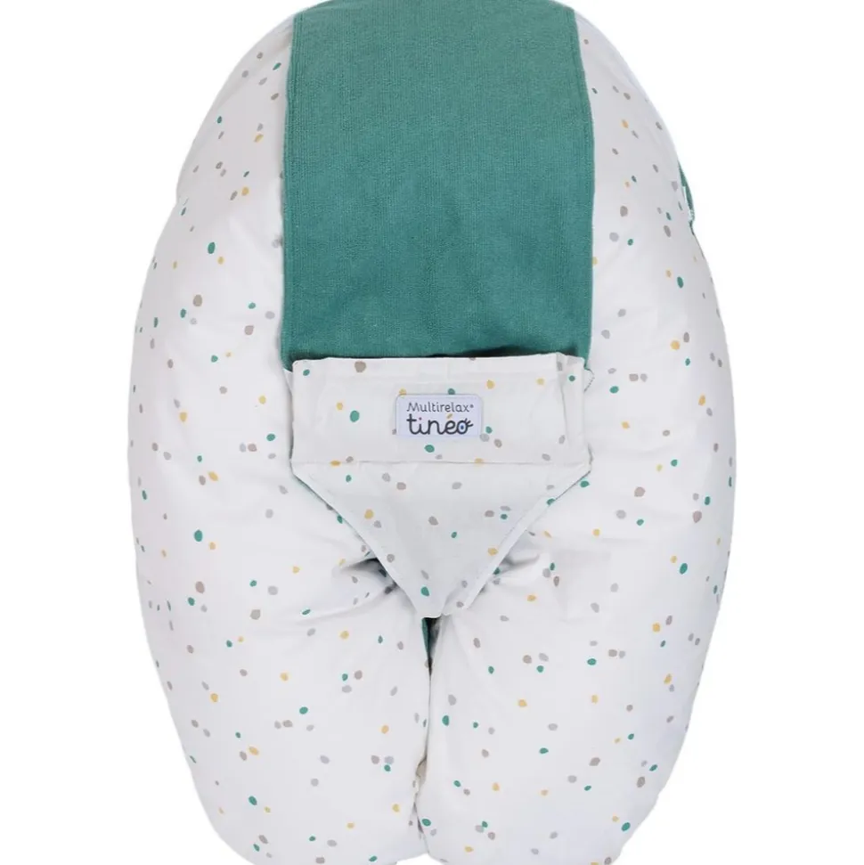 Coussin d'allaitement multirelax eponge - microfibre pois / vert