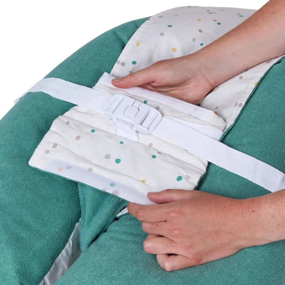 Coussin d'allaitement multirelax eponge - microfibre pois / vert
