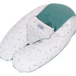 Coussin d'allaitement multirelax eponge - microfibre pois / vert