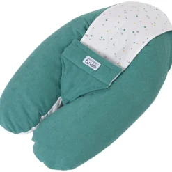 Coussin d'allaitement multirelax eponge - microfibre pois / vert