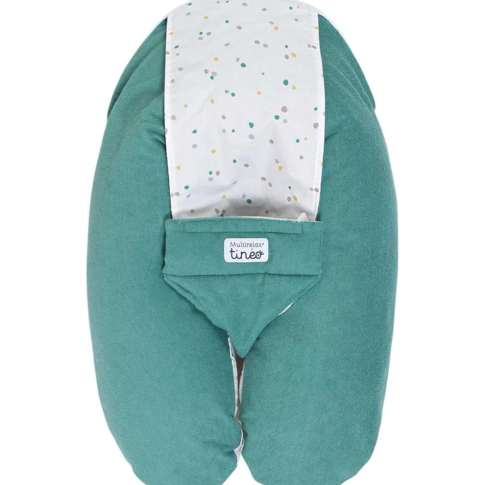 Coussin d'allaitement multirelax eponge - microfibre pois / vert
