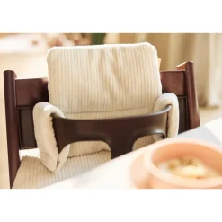Coussin d’assise chaise haute bébé cloudy rib oatmeal