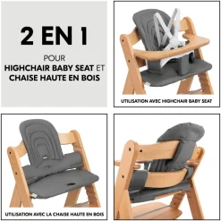 Coussin d'assise pour chaise haute dark grey