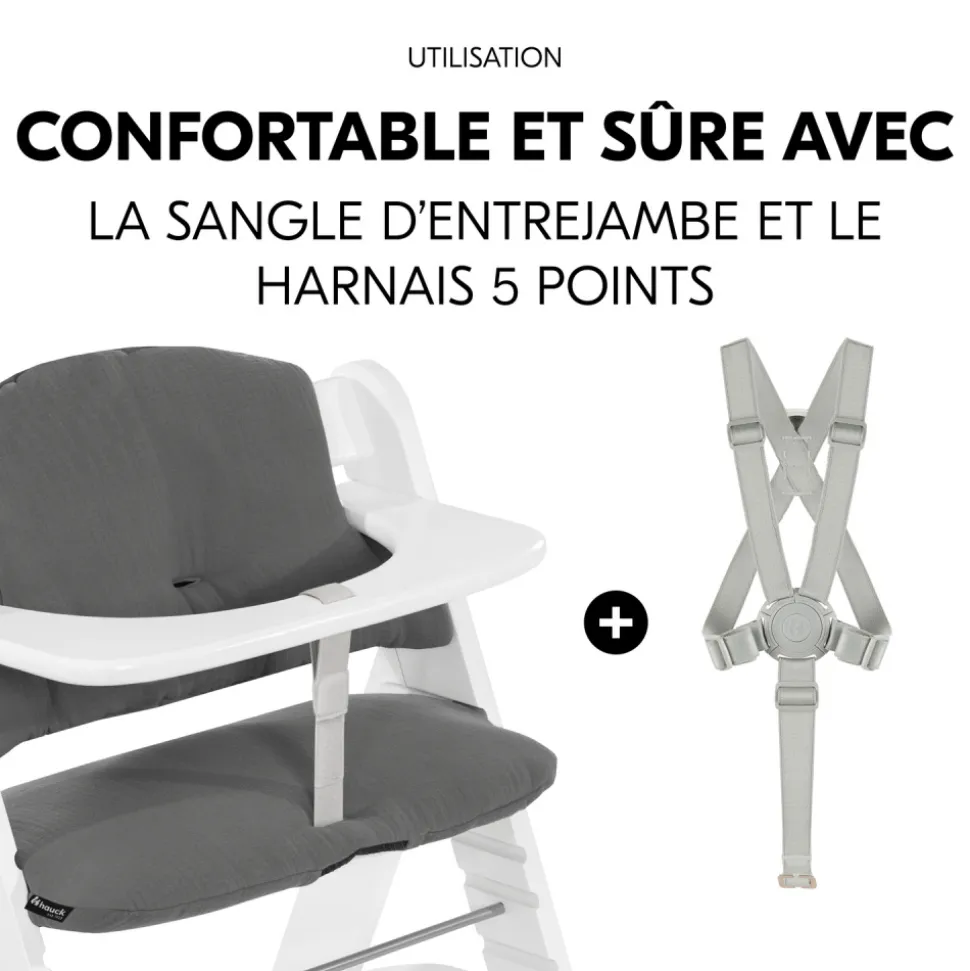 Coussin de chaise haute select muslin dark grey
