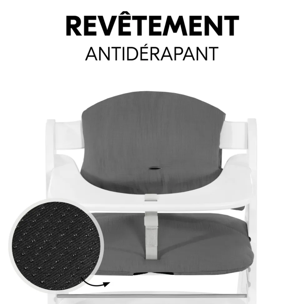 Coussin de chaise haute select muslin dark grey