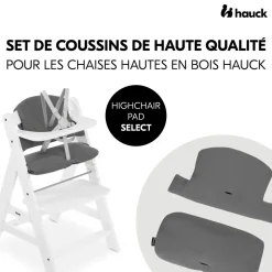 Coussin de chaise haute select muslin dark grey