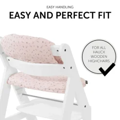 Coussin de chaise haute select jersey flowers rose