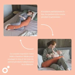 Coussin de maternité buddy allaitement tetra terracotta