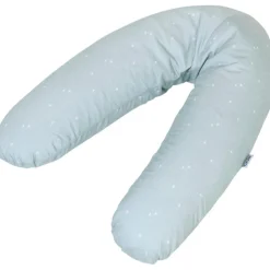 Coussin de maternité et d'allaitement jersey coton vert d'eau / etoiles