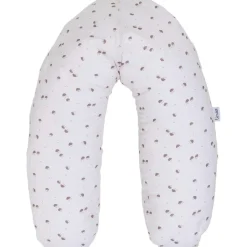 Coussin de maternité et d'allaitement jersey coton ecru / hérissons