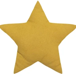 Coussin enfant oya étoile jaune moutarde